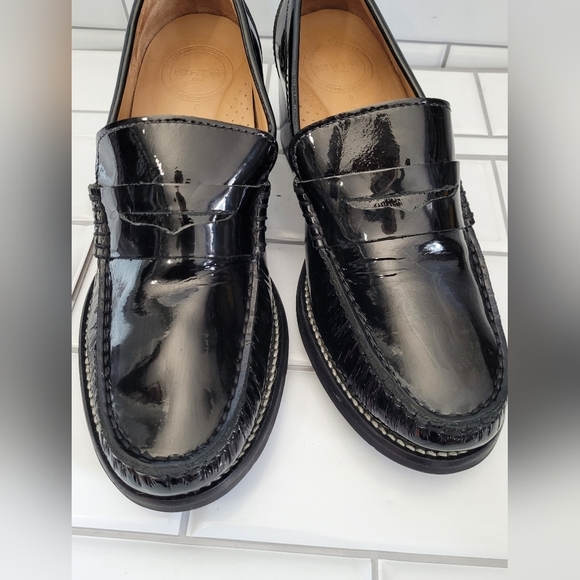 WIRTH 1948 Made in Brazil Ladies Black Patent Leather Heeled Loafers 2in Block H - Picture 2 of 12